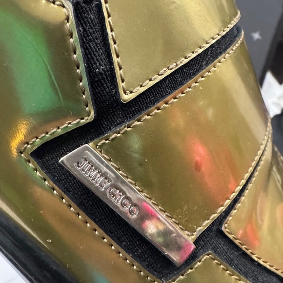 Jimmy Choo men’s chrome gold loafers size 43 - Picture 8 of 11